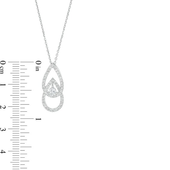 You Me Us 1/2 CT. T.w. Diamond Interlocking Teardrops Pendant in 10K White Gold â 19"