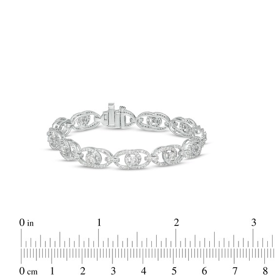 You Me Us 3 CT. T.w. Diamond Interlocking Oval Link Bracelet in 10K White Gold â 7.24"
