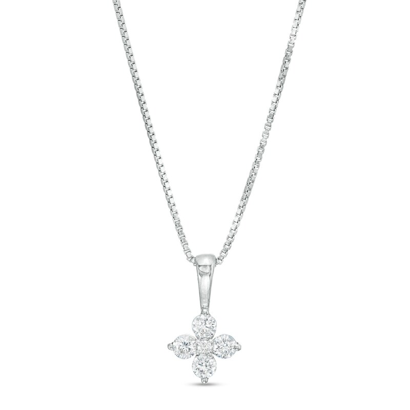 Main Image 1 of 1/4 CT. T.W. Certified Lab-Created Diamond Floral Pendant in 14K White Gold (F/SI2)