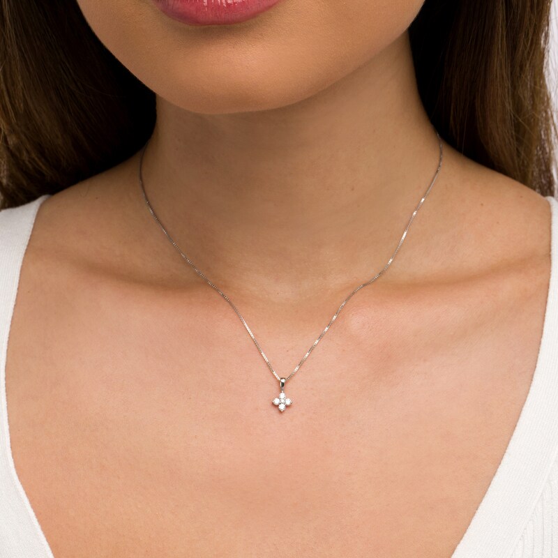 Main Image 2 of 1/4 CT. T.W. Certified Lab-Created Diamond Floral Pendant in 14K White Gold (F/SI2)