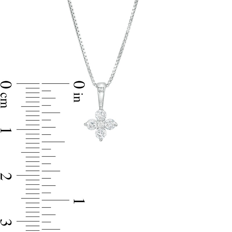 Main Image 4 of 1/4 CT. T.W. Certified Lab-Created Diamond Floral Pendant in 14K White Gold (F/SI2)