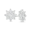 Thumbnail Image 1 of 1 CT. T.W. Certified Lab-Grown Diamond Flower Stud Earrings in 14K White Gold (F/SI2)