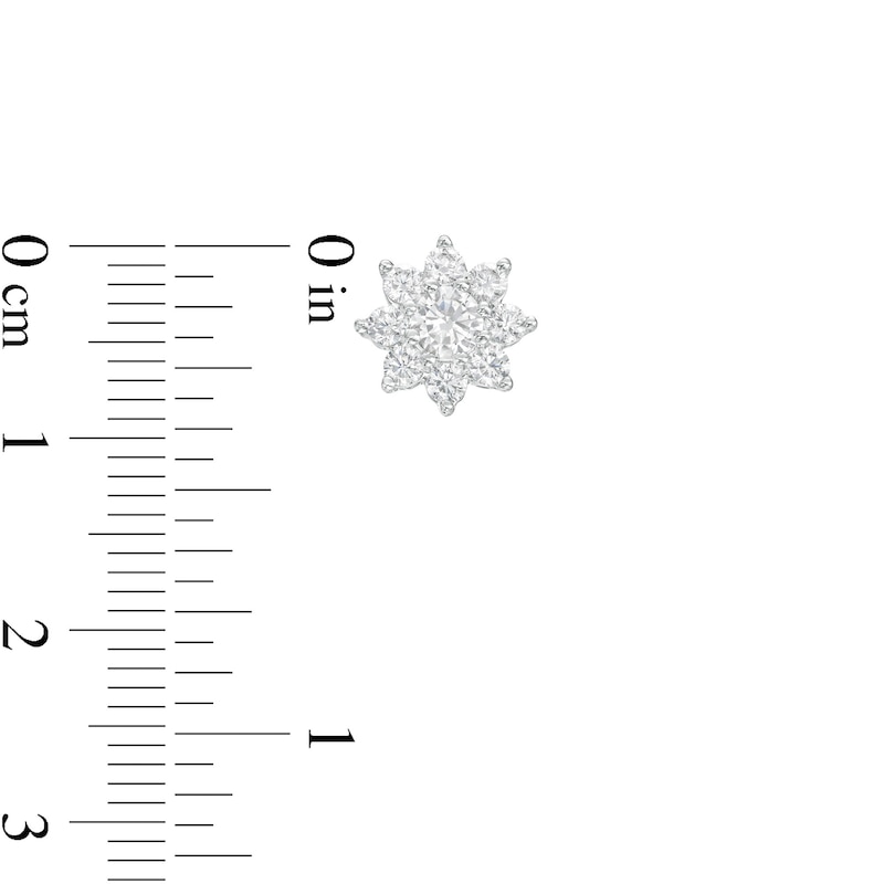 Main Image 3 of 1 CT. T.W. Certified Lab-Grown Diamond Flower Stud Earrings in 14K White Gold (F/SI2)
