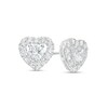 Thumbnail Image 1 of 3/4 CT. T.W. Certified Lab-Grown Diamond Frame Heart Stud Earrings in 14K White Gold (F/SI2)