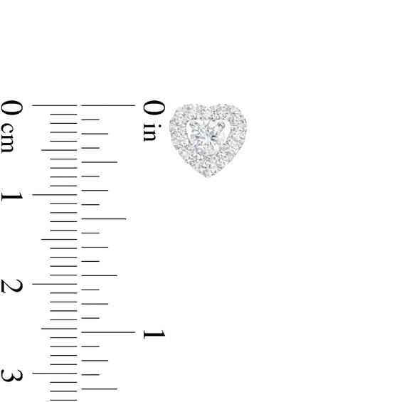 3/4 CT. T.w. Certified Lab-Grown Diamond Frame Heart Stud Earrings in 14K White Gold (F/Si2)