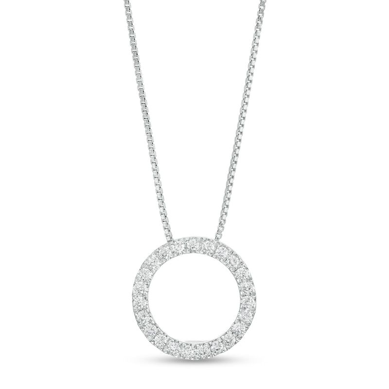 1/4 CT. T.W. Certified Lab-Created Diamond Circle Outline Pendant in ...