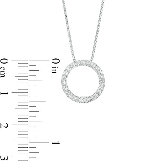 1/4 CT. T.w. Certified Lab-Grown Diamond Circle Outline Pendant in 14K White Gold (F/Si2)