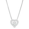 Thumbnail Image 1 of 3/8 CT. T.W. Certified Lab-Grown Diamond Frame Heart Pendant in 14K White Gold (F/SI2)
