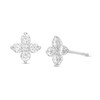Thumbnail Image 1 of 1/2 CT. T.W. Certified Lab-Grown Diamond Flower Stud Earrings in 14K White Gold (F/SI2)
