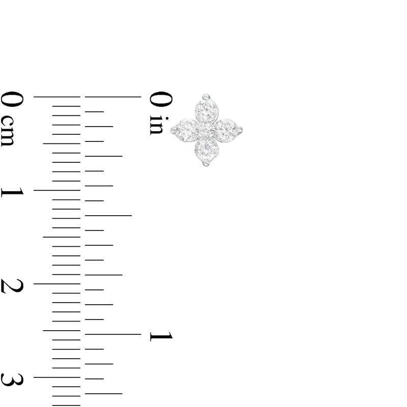 Main Image 3 of 1/2 CT. T.W. Certified Lab-Grown Diamond Flower Stud Earrings in 14K White Gold (F/SI2)