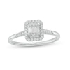 Thumbnail Image 1 of 1/5 CT. T.W. Emerald-Shaped Multi-Diamond Frame Ring in 10K White Gold