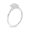 Thumbnail Image 3 of 1/5 CT. T.W. Emerald-Shaped Multi-Diamond Frame Ring in 10K White Gold