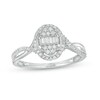 Thumbnail Image 1 of 1/4 CT. T.W. Oval-Shaped Multi-Diamond Frame Twist Shank Ring in 10K White Gold
