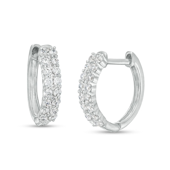 1/2 CT. T.w. Certified Lab-Grown Multi-Diamond Hoop Earrings in 14K White Gold (F/Si2)