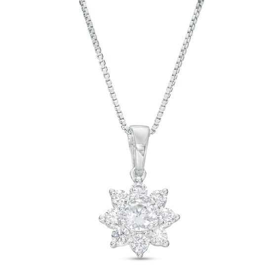 1/2 CT. T.w. Certified Lab-Grown Diamond Flower Pendant in 14K White Gold (F/Si2)