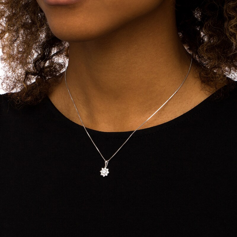 Main Image 2 of 1/2 CT. T.W. Certified Lab-Grown Diamond Flower Pendant in 14K White Gold (F/SI2)