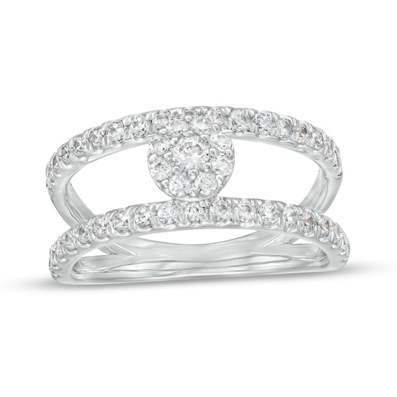 3/4 CT. T.w. Certified Lab-Grown Multi-Diamond Open Shank Ring in 14K White Gold (F/Si2)