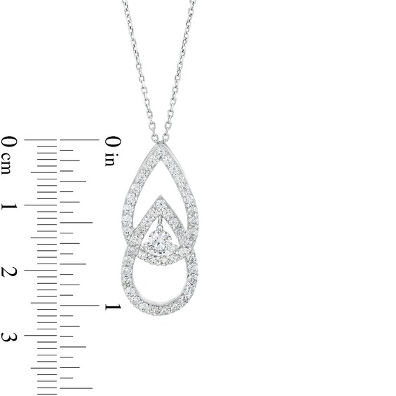 You Me Us 1 CT. T.w. Diamond Interlocking Teardrops Pendant in 10K White Gold – 19"