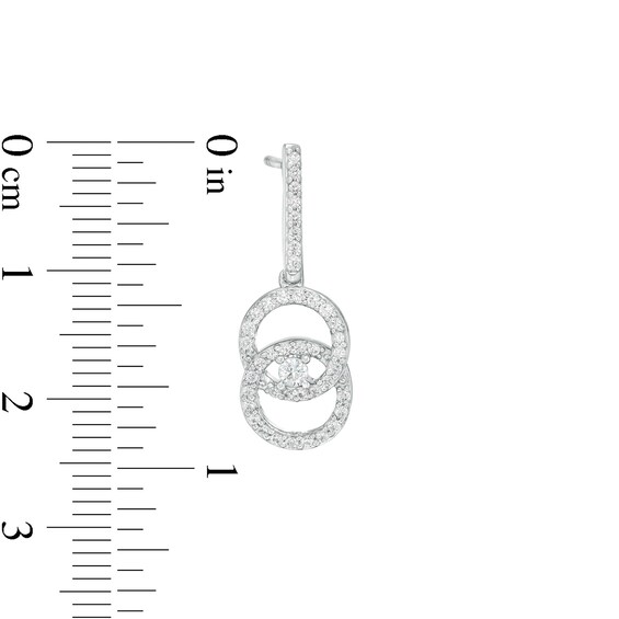 You Me Us 1/2 CT. T.w. Diamond Interlocking Circles Drop Earrings in 10K White Gold