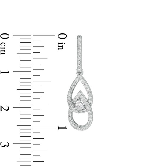 You Me Us 1/2 CT. T.w. Diamond Interlocking Teardrops Earrings in 10K White Gold