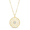 Thumbnail Image 1 of 1/6 CT. T.W. Multi-Diamond Flower Medallion Pendant in 10K Gold
