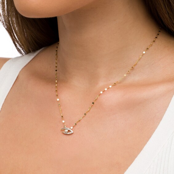 1/6 CT. T.w. Diamond Eye of Horus Necklace in 10K Gold – 19"