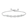 Thumbnail Image 1 of 1/5 CT. T.W. Diamond Mariner Link Bolo Bracelet in Sterling Silver – 9.5"