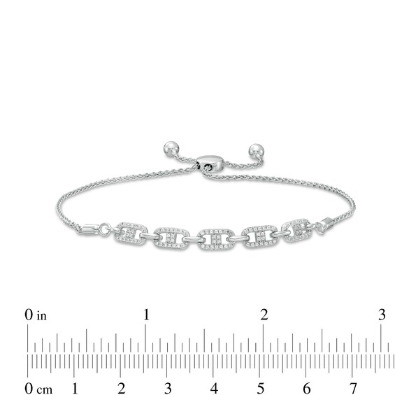 1/5 CT. T.w. Diamond Mariner Link Bolo Bracelet in Sterling Silver â 9.5"