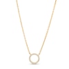 Thumbnail Image 1 of 1/20 CT. T.W. Diamond Circle Outline Necklace in 10K Gold