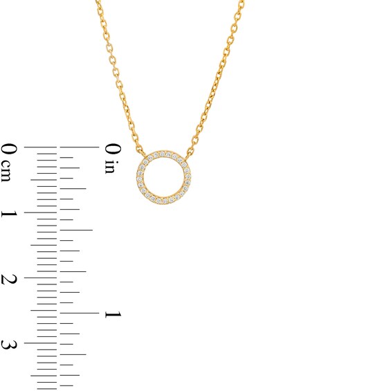 1/20 CT. T.w. Diamond Circle Outline Necklace in 10K Gold