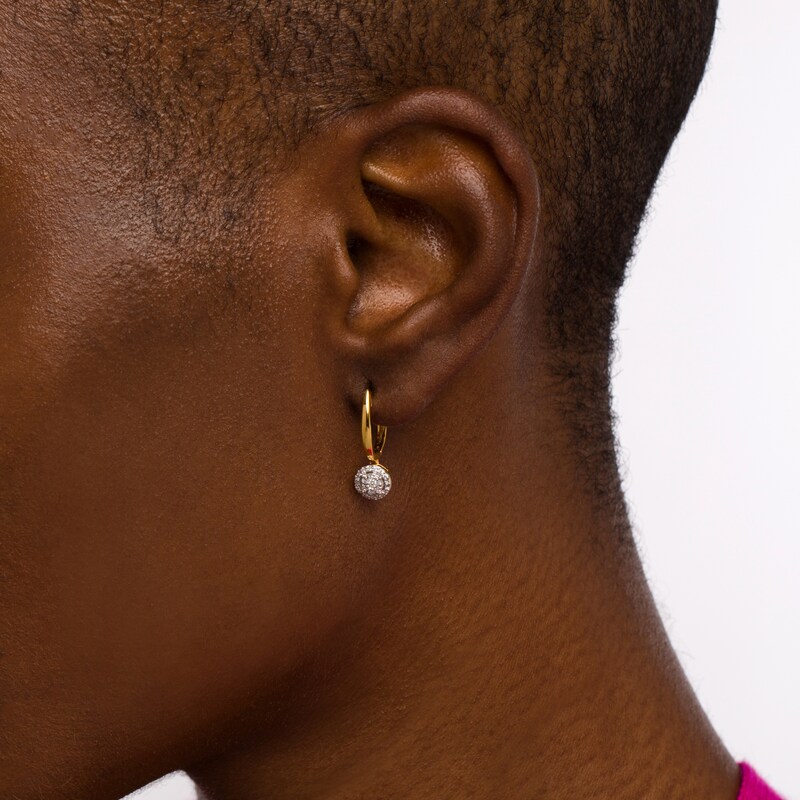 Main Image 2 of 1/4 CT. T.W. Multi-Diamond Frame Drop Earrings in 10K Gold