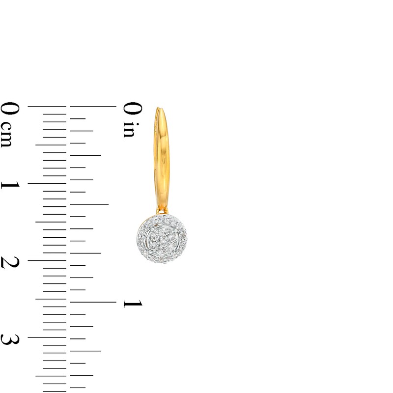 Main Image 3 of 1/4 CT. T.W. Multi-Diamond Frame Drop Earrings in 10K Gold