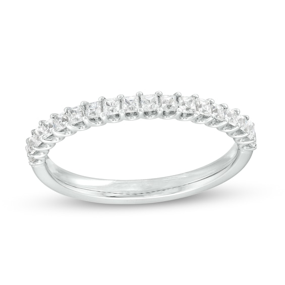 1/2 CT. T.w. Princess-Cut Diamond Scalloped PavÃ© Anniversary Band in 14K White Gold