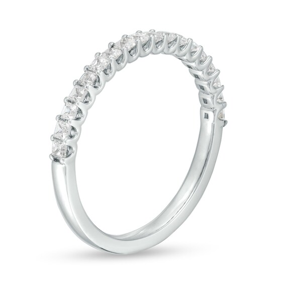 1/2 CT. T.w. Princess-Cut Diamond Scalloped PavÃ© Anniversary Band in 14K White Gold