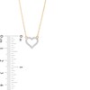 Thumbnail Image 4 of 1/10 CT. T.W. Diamond Heart Outline Necklace in 10K Gold