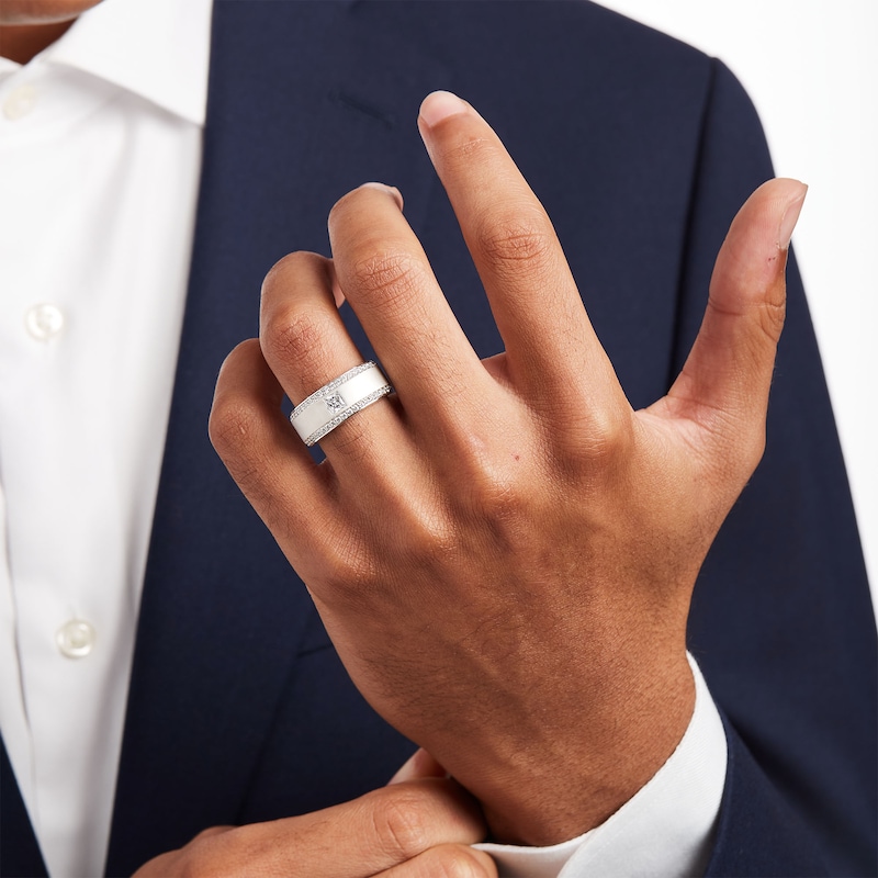 Men's 1 Ct. T.W. Certified Lab-Created Diamond Wedding