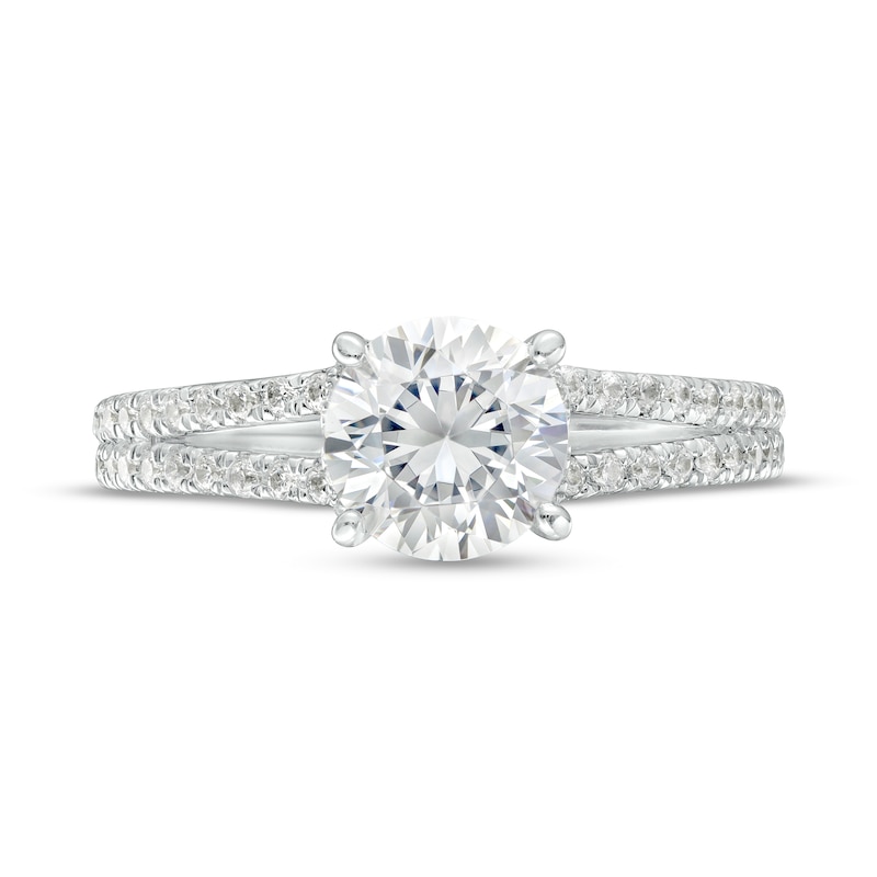 Main Image 4 of 1-5/8 CT. T.W. Certified Lab-Grown Diamond Hidden Frame Split Shank Engagement Ring in 14K White Gold (F/VS2)