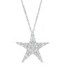 Thumbnail Image 1 of Marilyn Monroe™ Collection 1/3 CT. T.W. Baguette and Round Diamond Star Pendant in 10K White Gold