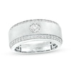 Thumbnail Image 0 of Men's 1 CT. T.W. Certified Lab-Created Diamond Lined Wedding Band in 14K White Gold (F/VS2)