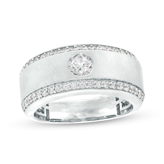 1 CT. T.w. Certified Lab-Grown Diamond Lined Wedding Band in 14K White Gold (F/Vs2)