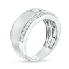 Thumbnail Image 2 of Men's 1 CT. T.W. Certified Lab-Created Diamond Lined Wedding Band in 14K White Gold (F/VS2)