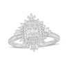 Thumbnail Image 1 of Marilyn Monroe™ Collection 1/2 CT. T.W. Elongated Cushion-Shaped Multi-Diamond Sunburst Frame Ring in 10K White Gold