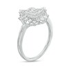Thumbnail Image 3 of Marilyn Monroe™ Collection 1/2 CT. T.W. Elongated Cushion-Shaped Multi-Diamond Sunburst Frame Ring in 10K White Gold
