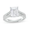 Thumbnail Image 1 of 3 CT. T.W. Certified Emerald-Cut Lab-Grown Diamond Split Shank Engagement Ring in 14K White Gold (F/VS2)