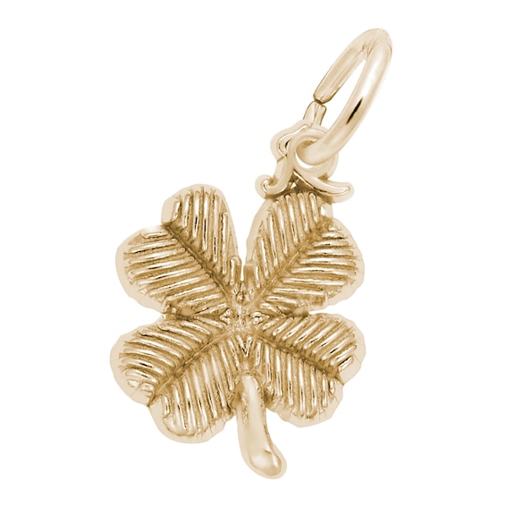 Rembrandt CharmsÂ® Textured Four Leaf Clover in 14K Gold
