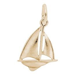 Rembrandt Charms® Grooved Sailboat in 14K Gold
