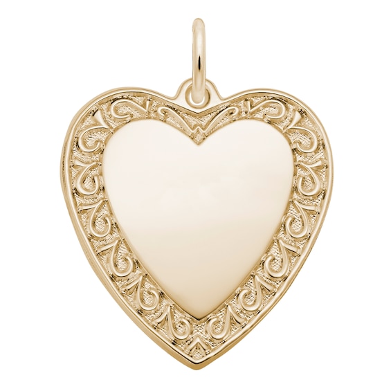 Rembrandt CharmsÂ® Filigree Heart Disc in 14K Gold