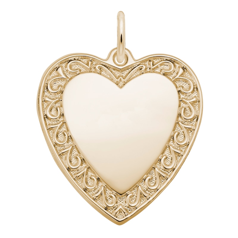 Main Image 1 of Rembrandt Charms® Filigree Heart Disc in 14K Gold