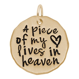 Rembrandt Charms® &quot;A piece of my heart lives in heaven&quot; Disc in 14K Gold