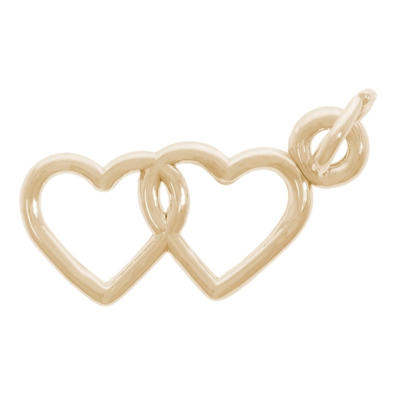 Rembrandt Charms® Side by Side Hearts in 14K Gold
